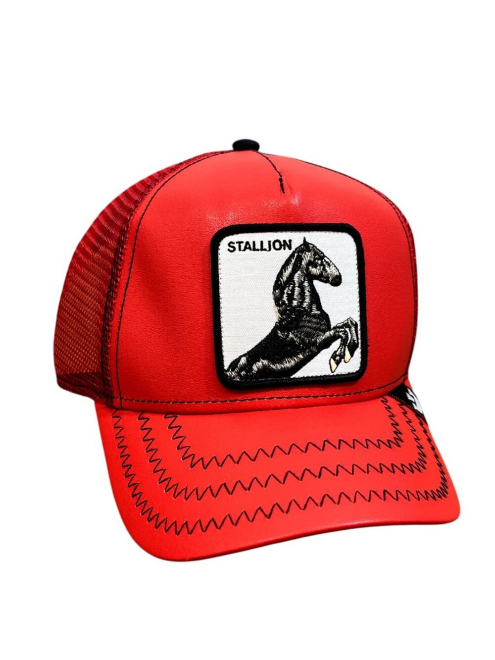 The Farm by Goorin Bros Stallion Red Leather Hat One Size NWOT